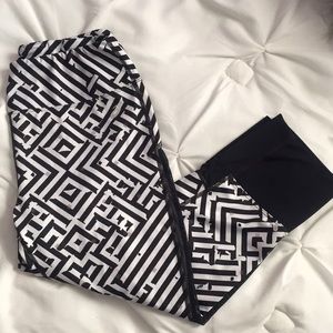 Geometric Black and White Women's Pants